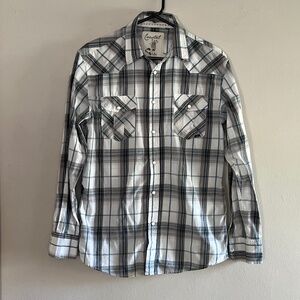 Coastal men’s plaid snap shirt size medium